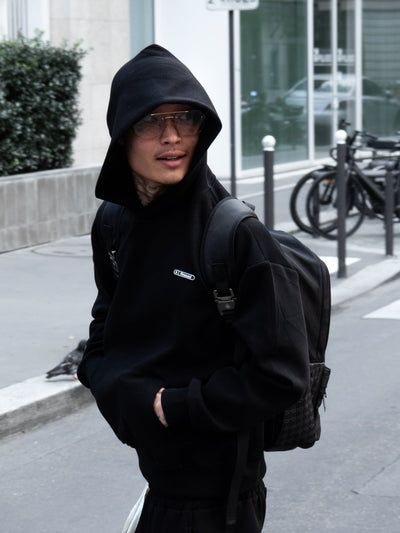 AIR COTTON HOODIE - BLACK