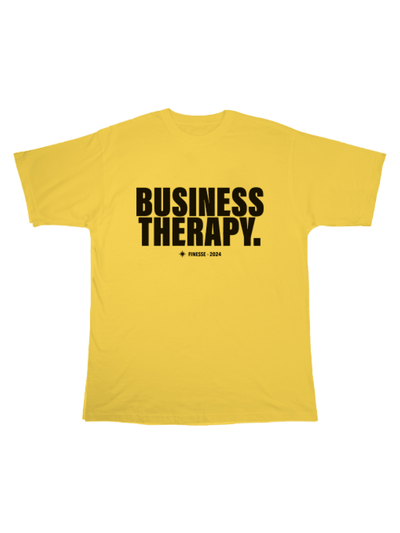 TEE "BUSINESS THERAPY" YELLOW PUFF