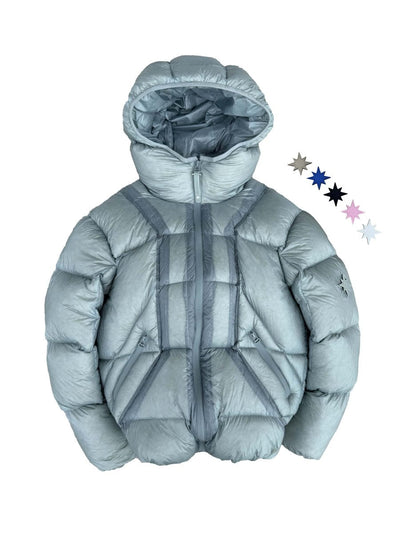"ALIVE" PUFFER JACKET - ICE BLUE