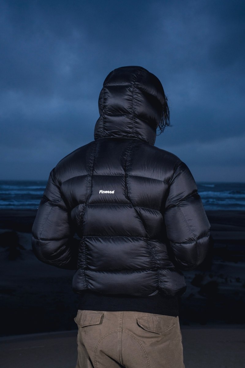 "ALIVE" PUFFER JACKET - BLACK