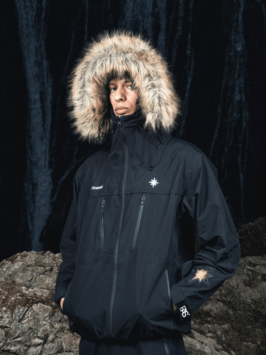 "FAS" WATERPROOF JACKET BLACK