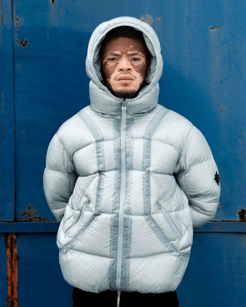 "ALIVE" PUFFER JACKET - ICE BLUE