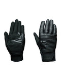 LEATHER GLOVES CROCODILE EFFECT - BLACK