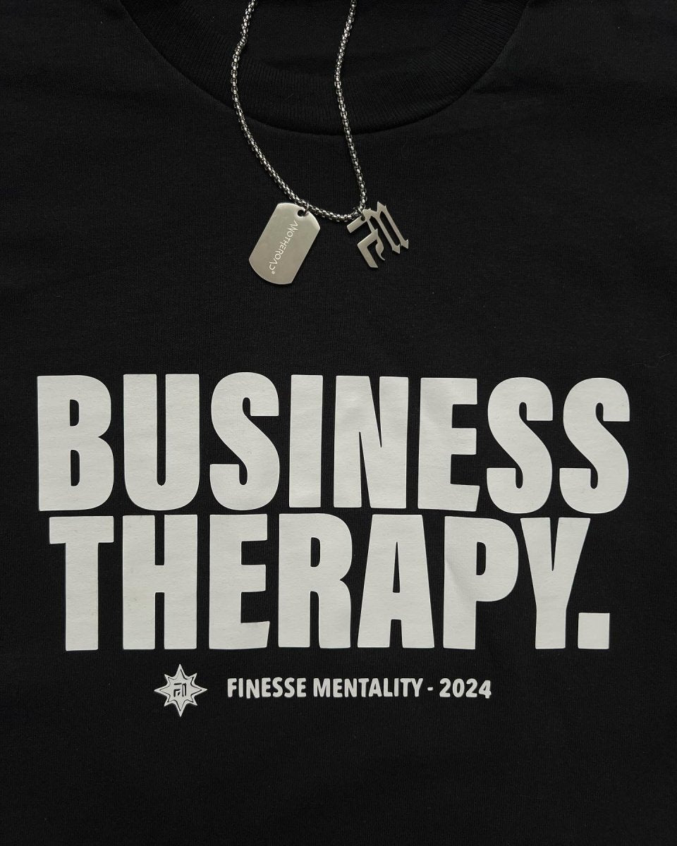 LONGSLEEVE "BUSINESS THERAPY" WHITE PUFF
